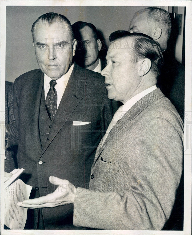 1958 Detroit, MI Chrysler President LL Colbert & UAW Leader Reuther Press Photo - Historic Images