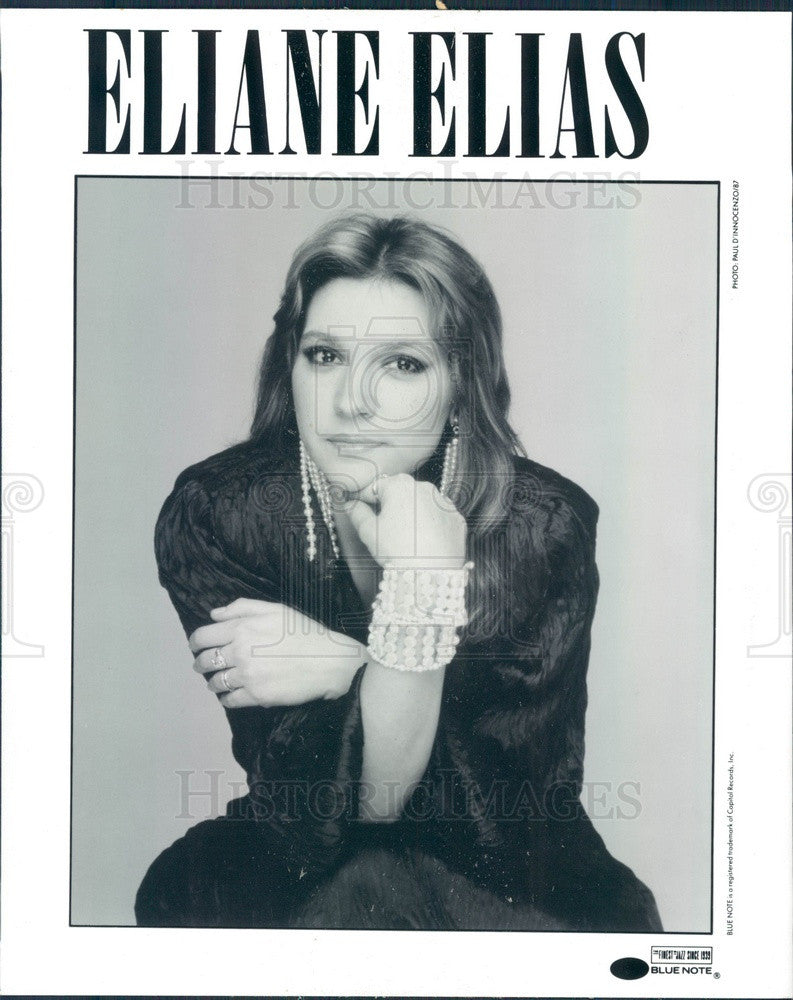 1987 Brazilian Jazz Pianist/Singer/Songwriter Elaine Elias Press Photo - Historic Images