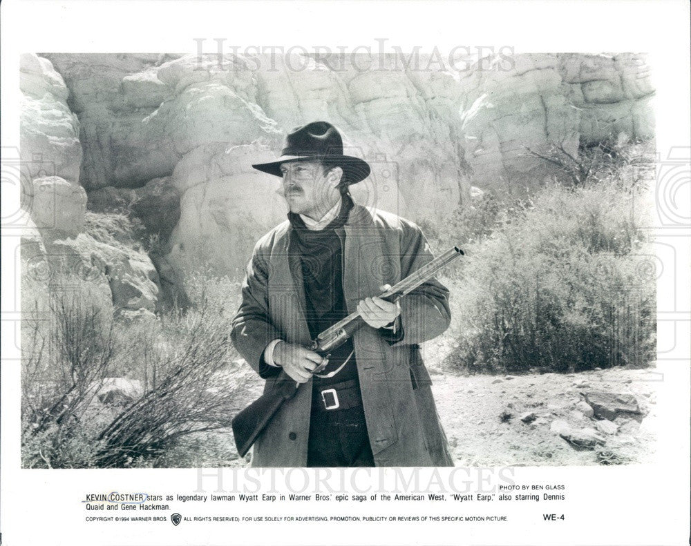 1994 American Hollywood Actor/Movie Star Kevin Costner in Wyatt Earp Press Photo - Historic Images