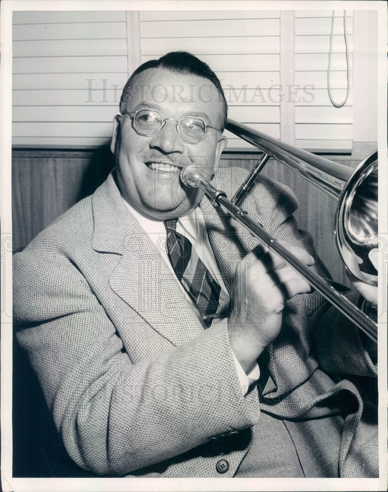 1955 Jazz Trombonist Pee Wee Hunt Press Photo - Historic Images