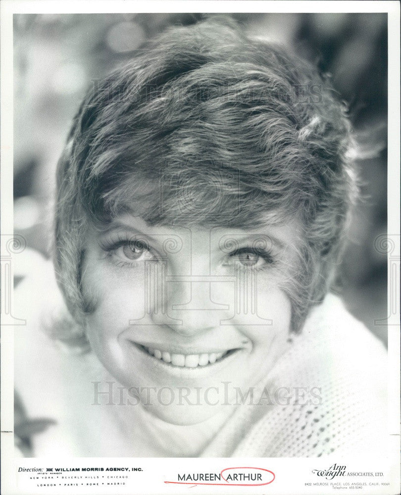 Undated American Hollywood Actress Maureen Arthur Press Photo - Historic Images