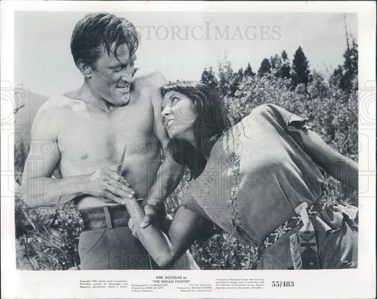 1956 American Hollywood Actor Kirk Douglas & Elsa Martinelli Press Photo - Historic Images