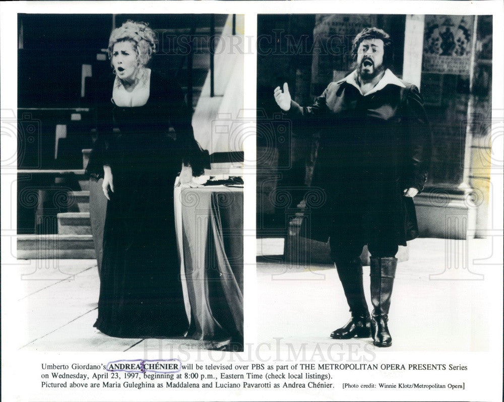 1997 NYC Metropolitan Opera Luciano Pavarotti &amp; Maria Guleghina Press Photo - Historic Images