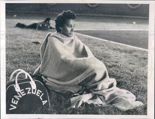 1959 Chicago, IL Pan Am Games Venezuelan High Jumper Benilde Ascanio Press Photo - Historic Images