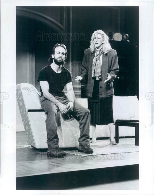 1987 Actors Celia Weston & Joe Guzaldo in Ghost On Fire Press Photo - Historic Images