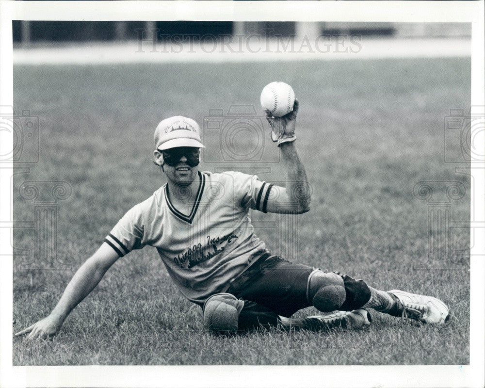 1990 Chicago, IL Beep Baseball for Blind Players, Chicago Insights Press Photo - Historic Images