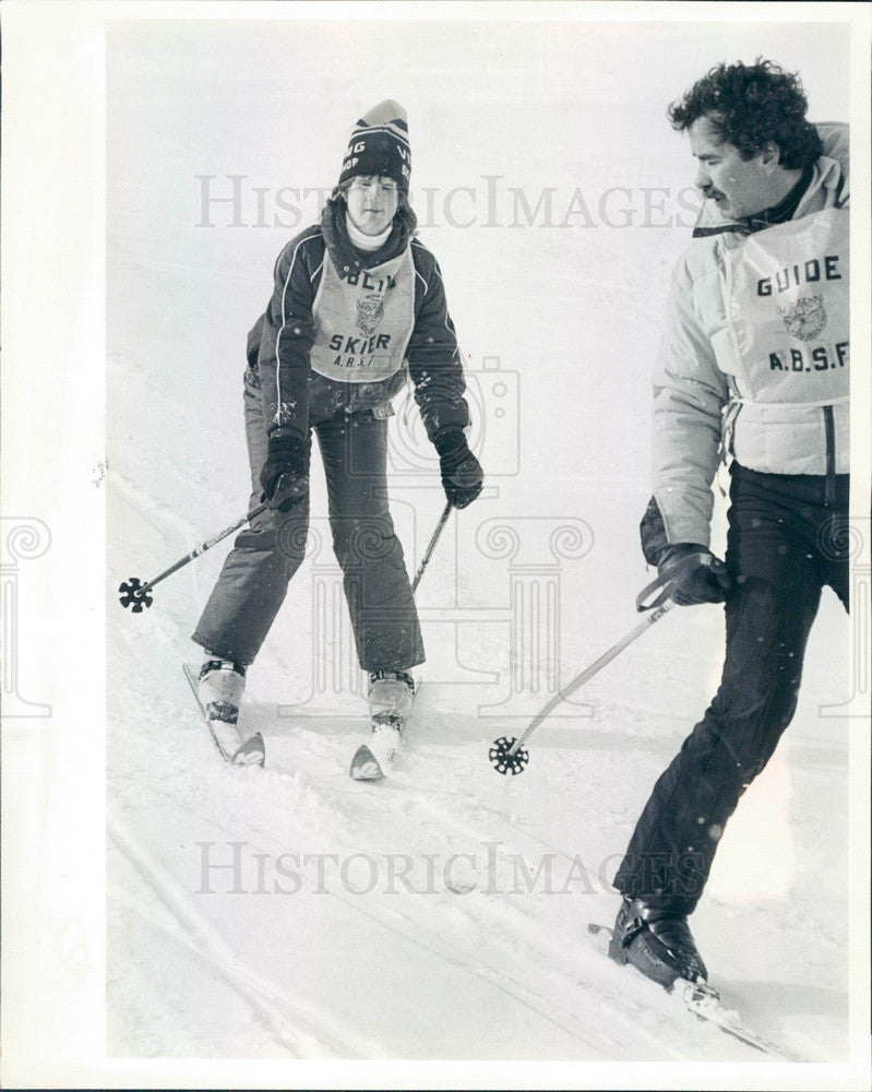 1983 Chicago, Illinois Blind Competitive Skier Cara Dunne Press Photo - Historic Images