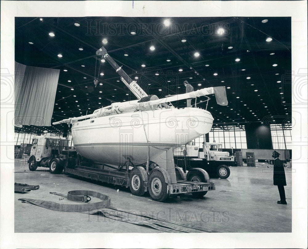 1973 Sailboat, 36-foot, Chicago Boat &amp; Sport Show Press Photo - Historic Images