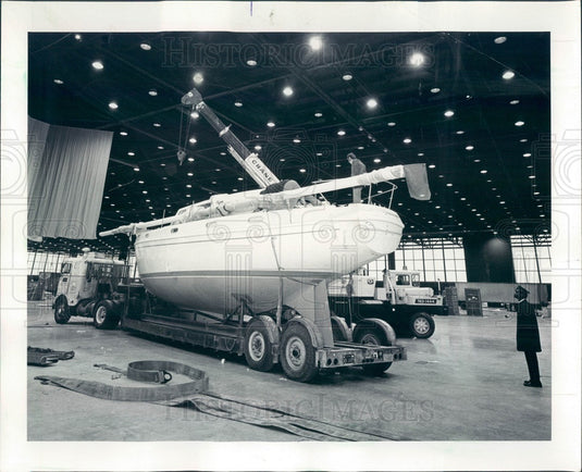 1973 Sailboat, 36-foot, Chicago Boat & Sport Show Press Photo - Historic Images