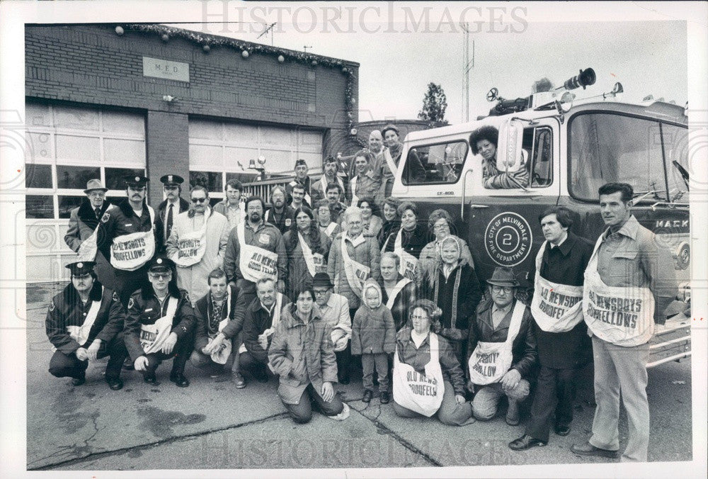 1976 Detroit, Michigan Melvindale Old Newsboys Goodfellows Press Photo - Historic Images