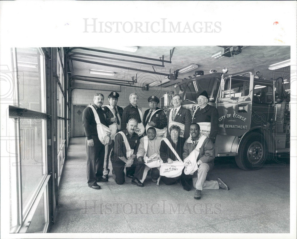 1988 Ecorse, Michigan Old Newsboys Goodfellows Press Photo - Historic Images