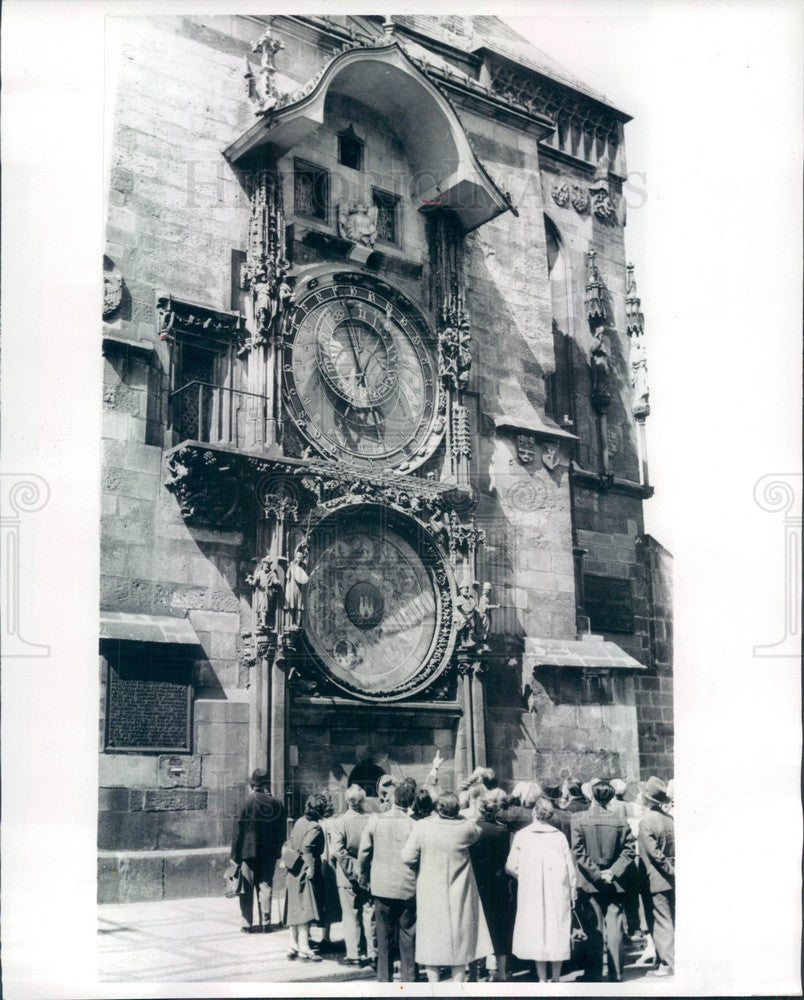 1963 Prague, Czechoslovakia Old Town Hall 500-Year-Old Clock Press Photo - Historic Images