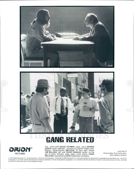 1997 Actors David Paymer, Dennis Quaid, Jim Belushi, Tupac Shaker Press Photo - Historic Images