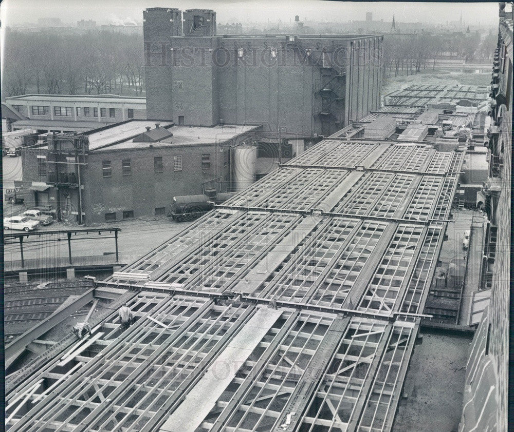 1961 Chicago, IL South Damen Ave Viaduct Construction Aerial View Press Photo - Historic Images