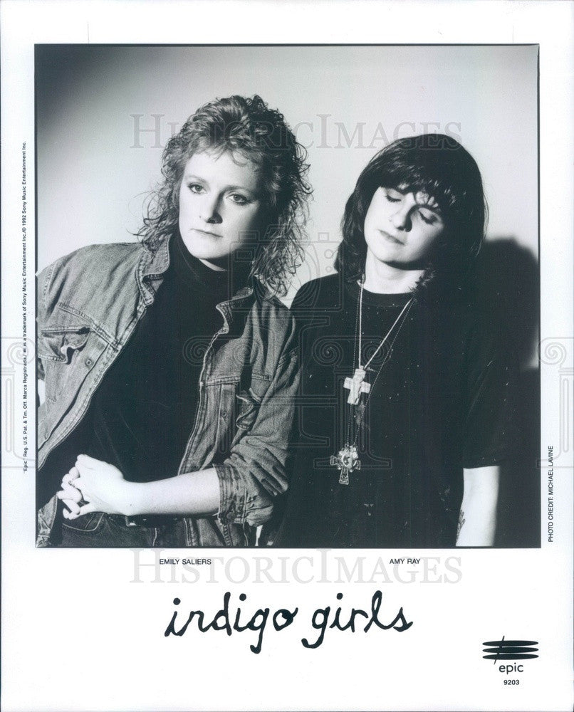 1992 American Folk Rock Music Duo The Indigo Girls Press Photo - Historic Images