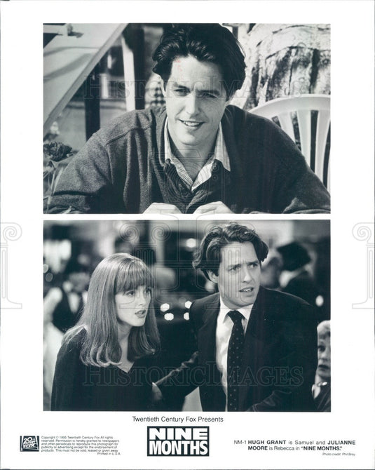 1995 English Actors Hugh Grant & Julianne Moore in Nine Months Press Photo - Historic Images