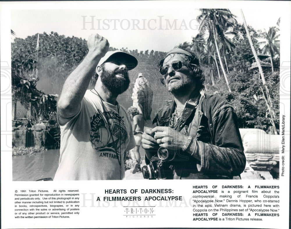 1992 American Hollywood Actor Dennis Hopper/Director Francis Coppola Press Photo - Historic Images