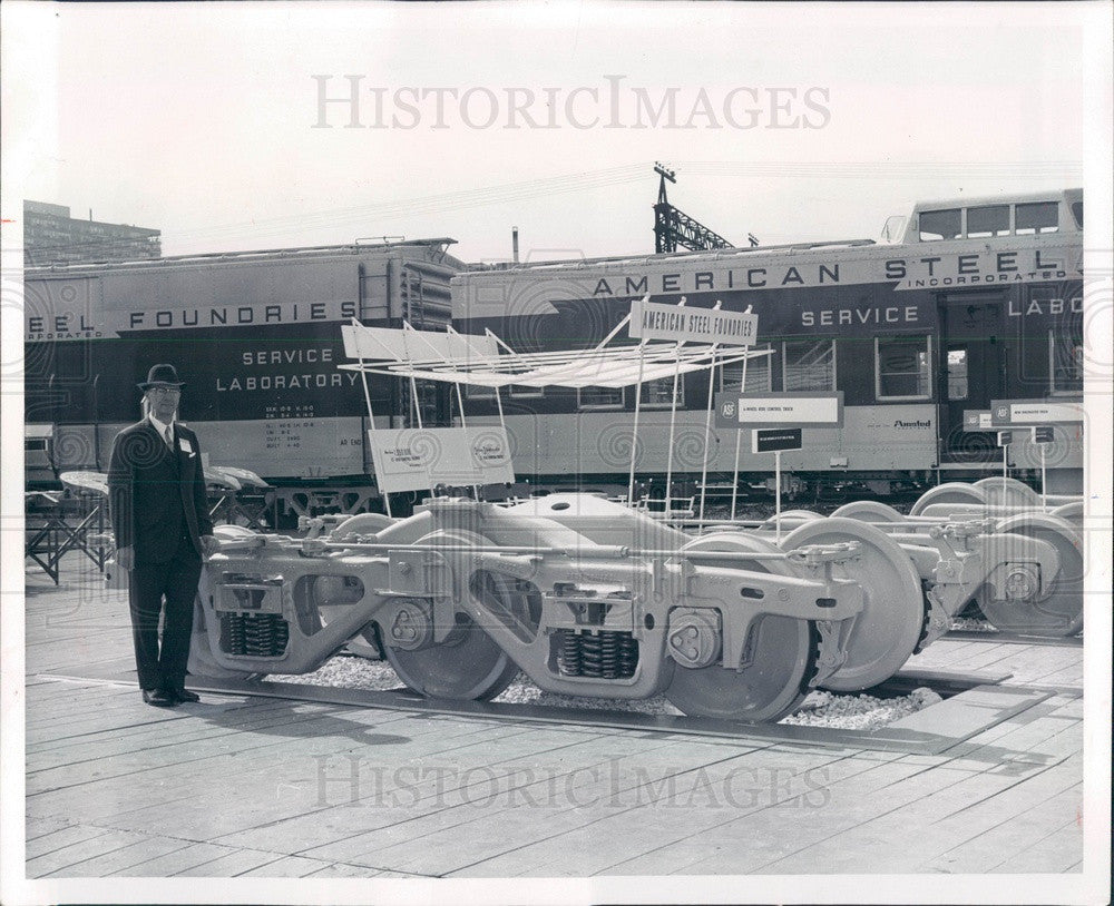 1963 Chicago, Illinois American Steel Foundries Six Wheel Rail Truck Press Photo - Historic Images