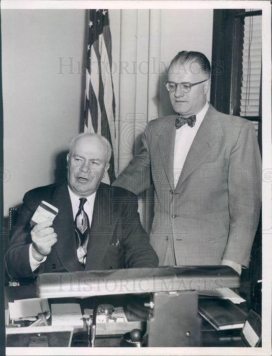 1953 Chicago Sun-Times City Editor Karin Walsh & Timothy O'Connor Press Photo - Historic Images