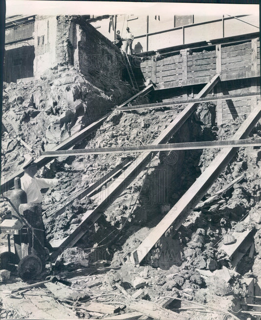 1963 Chicago, Illinois Civic Center Construction Cave In Press Photo - Historic Images