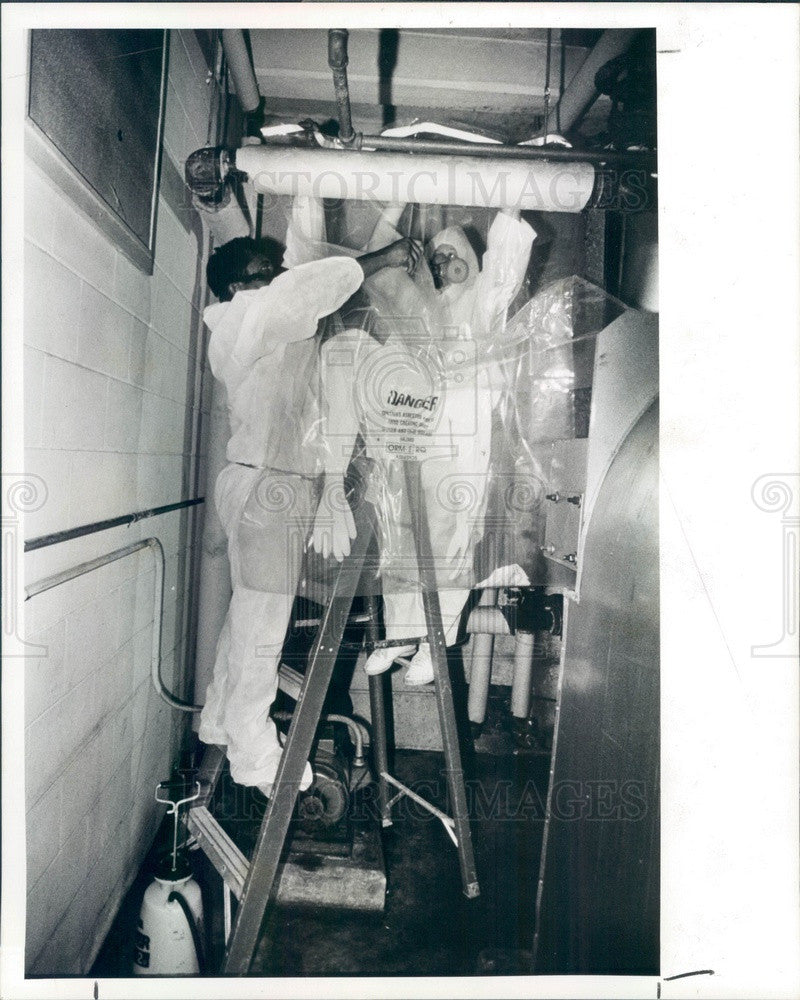 1988 Hillsborough Cnty FL Ballast Point Elem School Asbestos Removal Press Photo - Historic Images