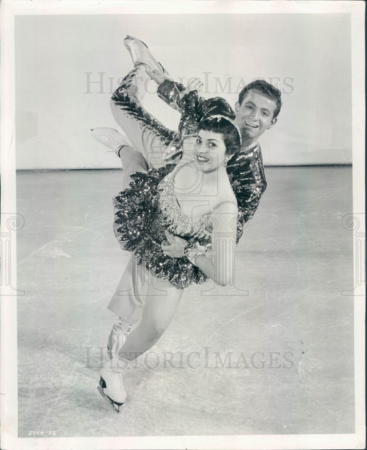 1957 Ice Capades Skaters Ronnie Robertson & Chado Press Photo - Historic Images