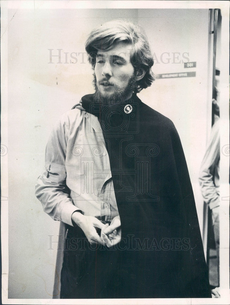 1969 Chicago, IL Univ of Chicago Demonstrator, Caped Crusader Press Photo - Historic Images