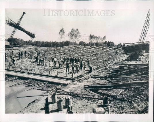 Undated New Orleans, LA MS River Flood Control Construction Press Photo - Historic Images