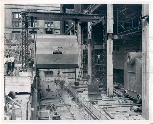 Undated Chicago, IL Civic Center Construction, Boilers Installed Press Photo - Historic Images