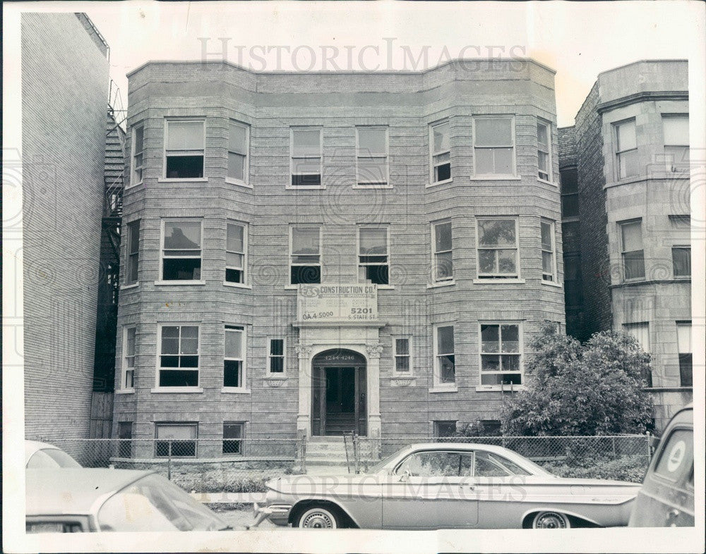 1963 Chicago, Illinois Apartment Building on N Kenmore Press Photo - Historic Images