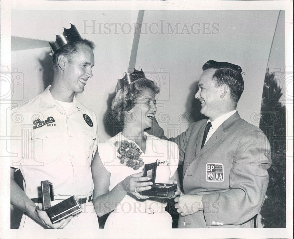 1962 Michigan State Fair Bowling King &amp; Queen Dale Soutar Press Photo - Historic Images