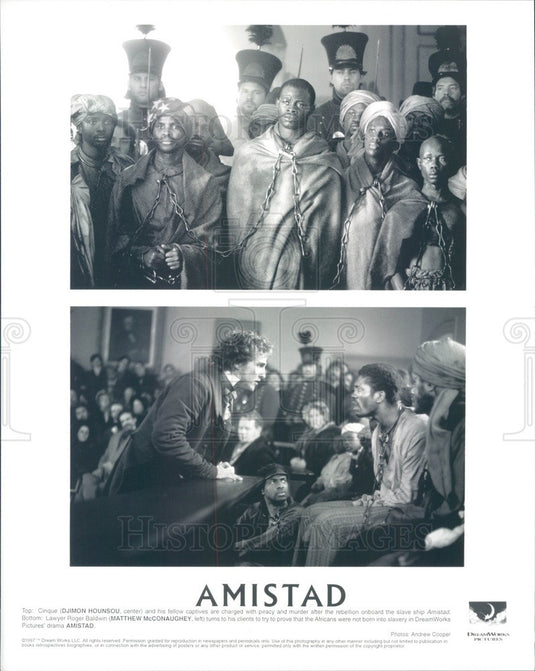 1997 Actors Djimon Hounsou & Matthew McConaughey in Amistad Press Photo - Historic Images