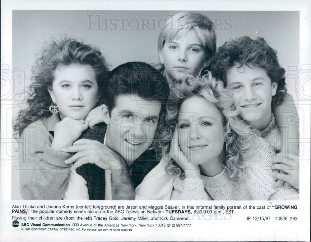 1987 Actor Thicke/J Kerns/T Gold/J Miller/K Cameron in Growing Pains Press Photo - Historic Images