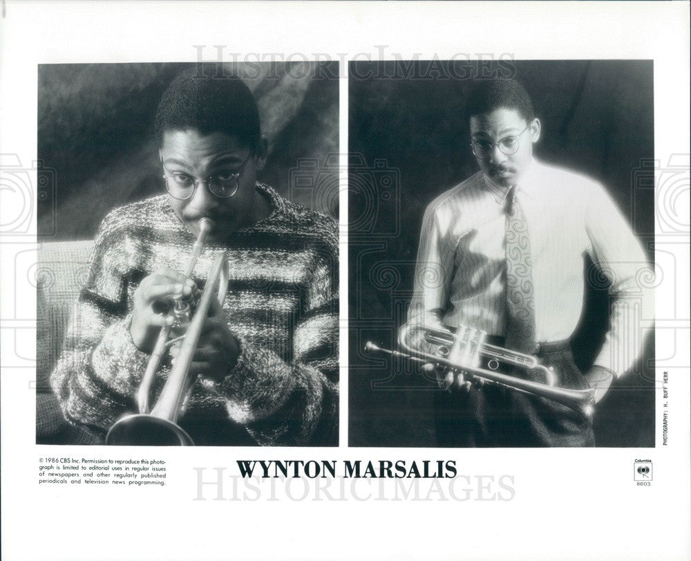 1986 Jazz Trumpeter/Composer Wynton Marsalis Press Photo - Historic Images