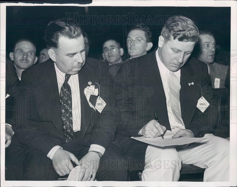 1940 Michigan State Senator Anthony Wilkowski & George Sadowski Press Photo - Historic Images