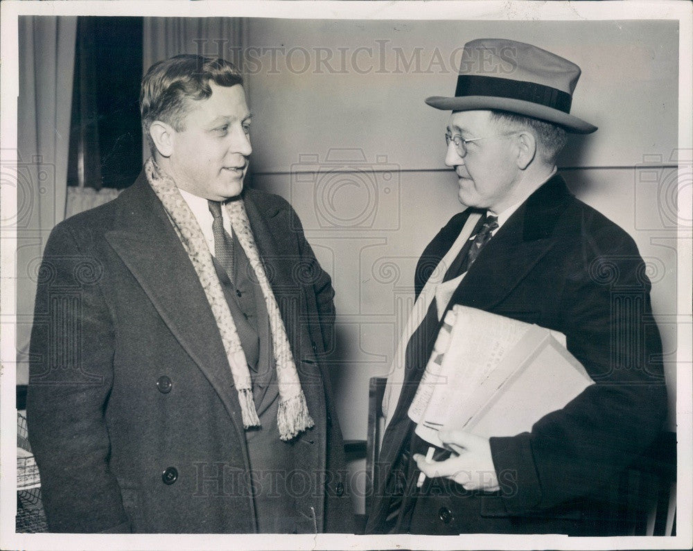 1936 Michigan State Senator Anthony Wilkowski &amp; O&#39;Hara Press Photo - Historic Images