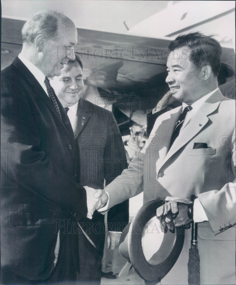 1962 Laos Prime Minister Prince Souvanna Phouma &amp; Dean Rusk Press Photo - Historic Images