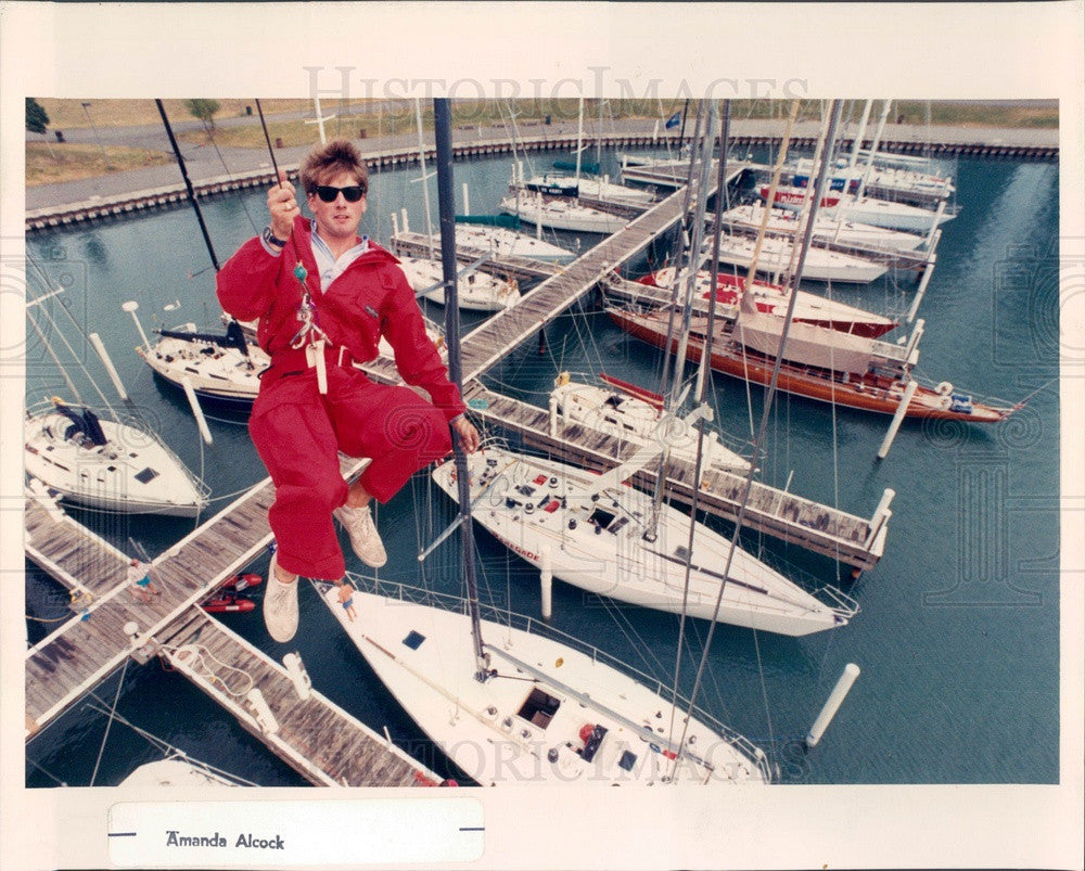 Undated Ann Arbor, MI Sailboat Stripes Crew Member Howie Stevens Press Photo - Historic Images