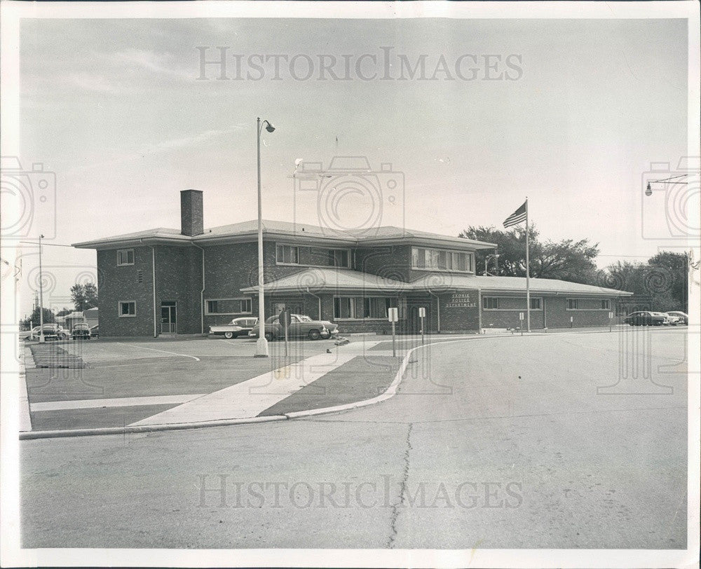 1958 Skokie, Illinois Police Station Press Photo - Historic Images