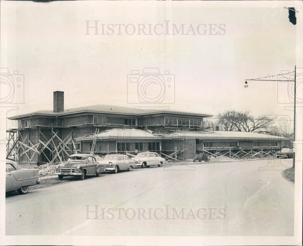1957 Skokie, Illinois Police Station Construction Press Photo - Historic Images