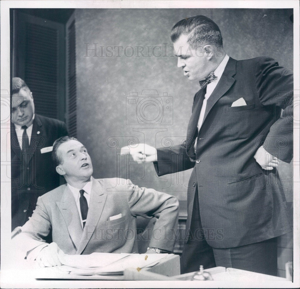 1958 Michigan Governor Mennen Williams & Paul Bagwell Press Photo - Historic Images