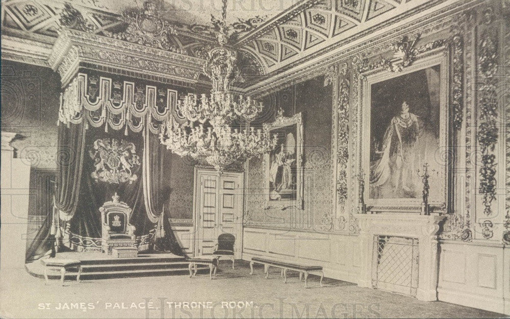 1936 England St James' Palace, Throne Room Post Card - Historic Images