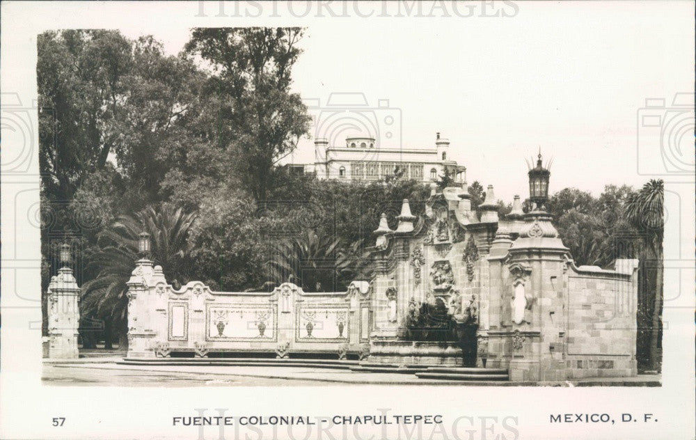 1935 Chapultepec, Mexico Fuente Colonial Post Card - Historic Images