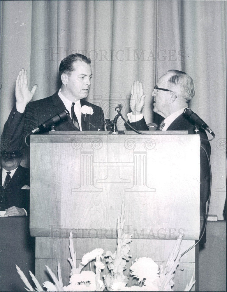 1962 Detroit, Michigan Mayor Jerome Cavanagh &amp; Thomas Leadbetter Press Photo - Historic Images