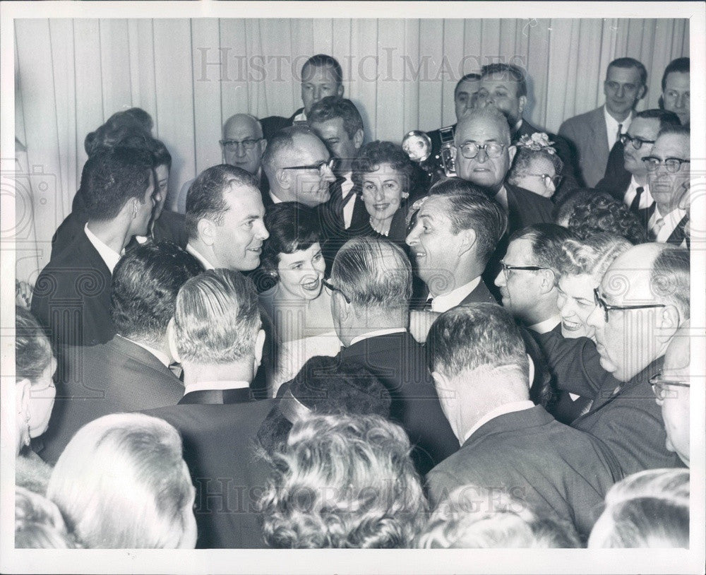 1962 Detroit, MI Mayor Jerome Cavanagh &amp; Wife, Inaugural Reception Press Photo - Historic Images