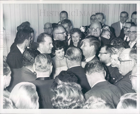 1962 Detroit, MI Mayor Jerome Cavanagh & Wife, Inaugural Reception Press Photo - Historic Images