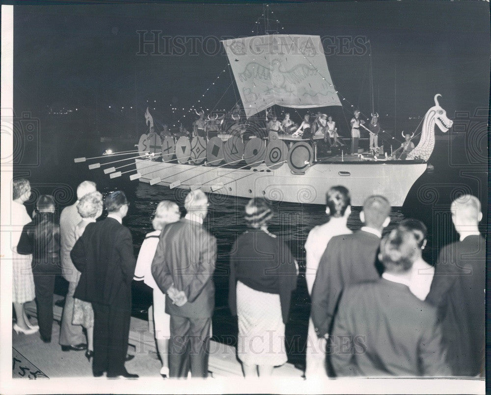 1961 Chicago, IL Lakefront Festival Venetian Night, Viking Ship Press Photo - Historic Images