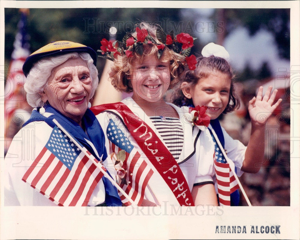 1990 Hillside, Illinois Veterans Memorial Dedication Press Photo - Historic Images