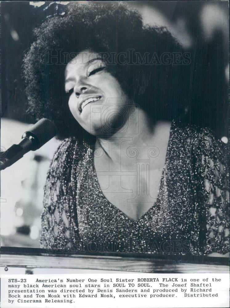 1971 American Singer/Songwriter/Musician Roberta Flack Press Photo - Historic Images