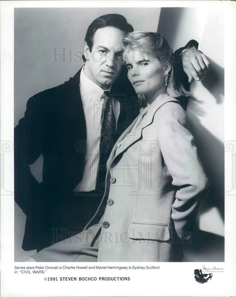 1991 Hollywood Actors Peter Onorati/Mariel Hemingway in Civil Wars Press Photo - Historic Images